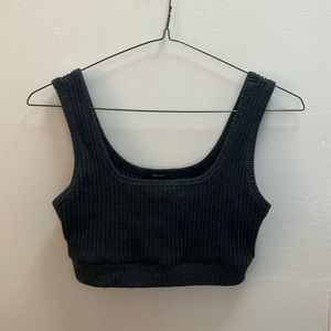 Dark grey medium crop top